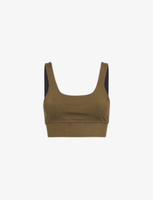 Varley Womens Cori Moisture-wicking Stretch-woven Sports Bra Dark Olive In Dark Olive