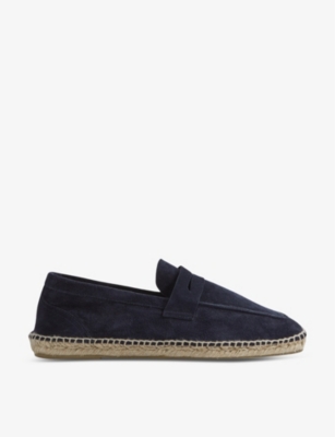 Shop Reiss Men's Vy Cannes Slip-on Suede Espadrille Loafers In Navy