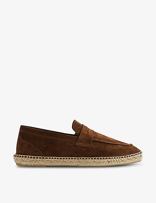 REISS: Cannes slip-on suede espadrille loafers