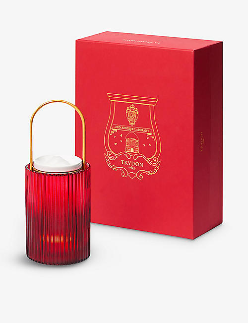 TRUDON: La Promeneuse Red Edition glass and ceramic tealight candle holder