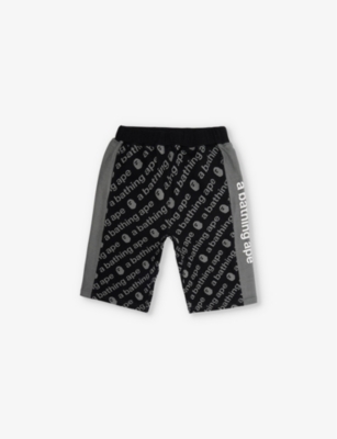 A BATHING APE: BAPE graphic-print cotton-jersey shorts 10-13 years