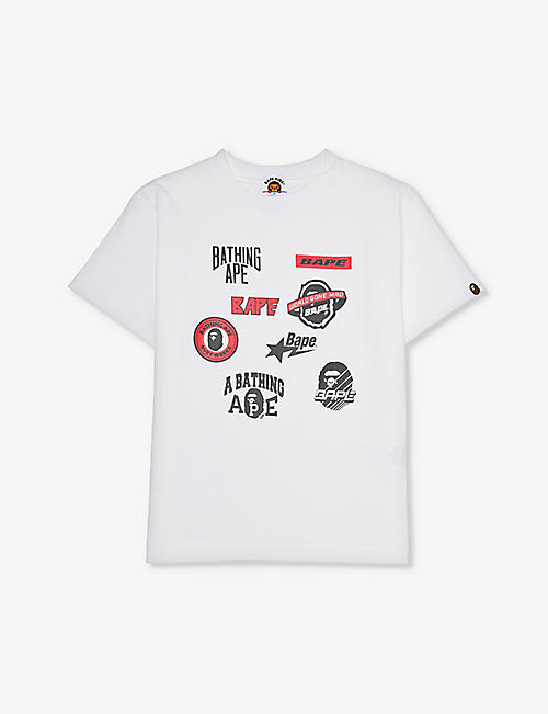 A BATHING APE: Emblem-print short-sleeve cotton-jersey T-shirt 2-9 years