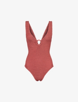 Red Hemp Women's Classic One-Piece Swimsuit, designer swimsuit, Japanese  design, athletic swimwear