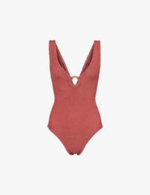 Red full coverage one piece – Xandra Swimwear