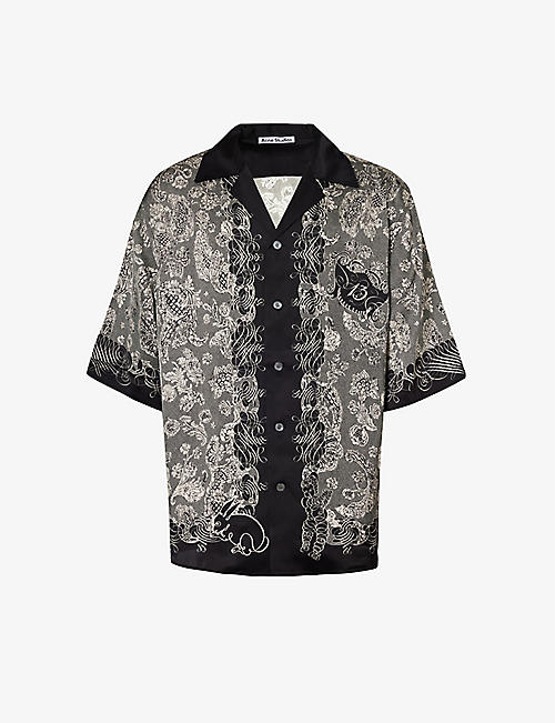ACNE STUDIOS: Etez floral-print satin shirt