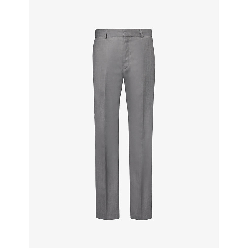 Shop Acne Studios Men's Vintage Grey Melange Philly Straight-leg Woven Trousers