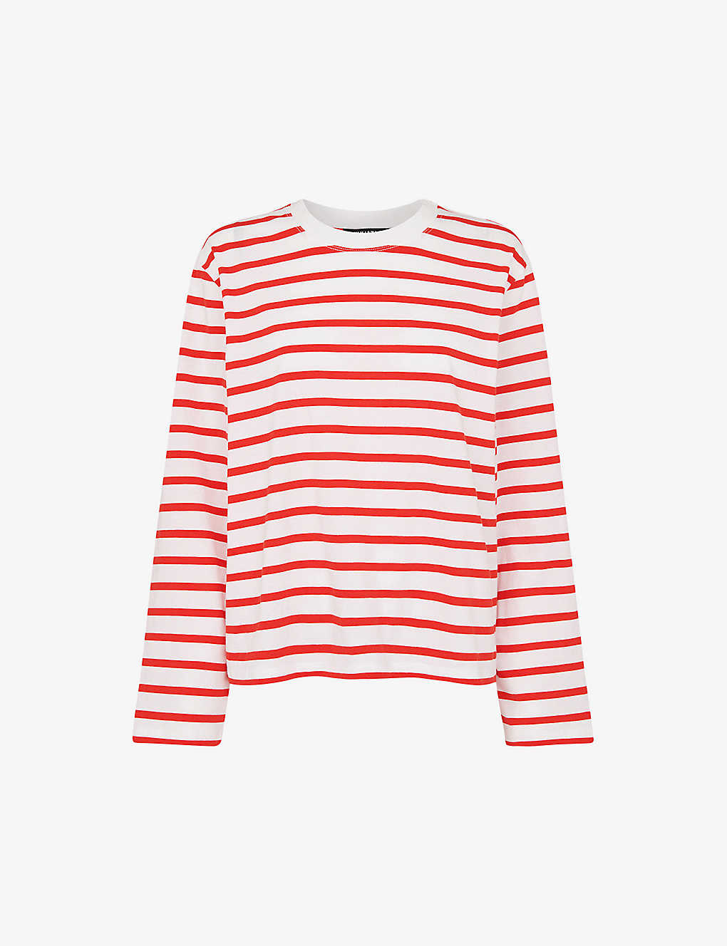 Whistles Womens Multi-coloured Striped Long-sleeve Organic-cotton Top