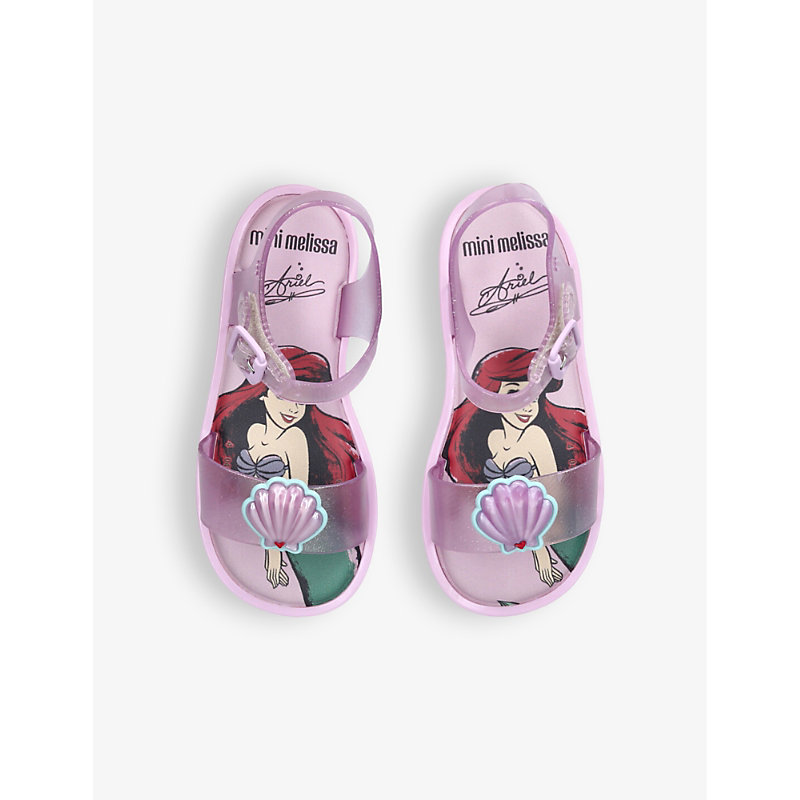 Shop Mini Melissa Girls Pink Comb Kids' Mar Sandal Disney Little Mermaid Jelly-rubber Sandals