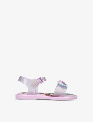 Shop Mini Melissa Kids' Mar Sandal Disney Little Mermaid Jelly-rubber Sandals In Pink Comb