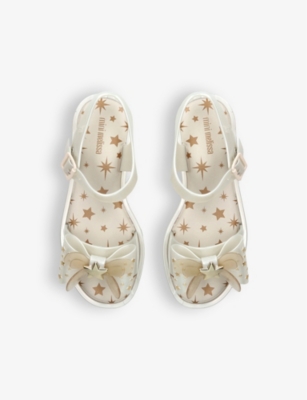 Shop Mini Melissa Cream Kids' Mar Star Butterfly-embellished Pvc Sandals