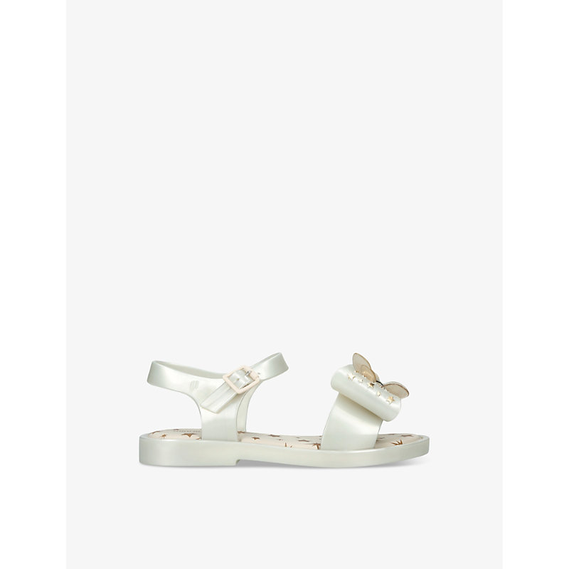 Mini Melissa Babies'  Cream Kids' Mar Star Butterfly-embellished Pvc Sandals In White