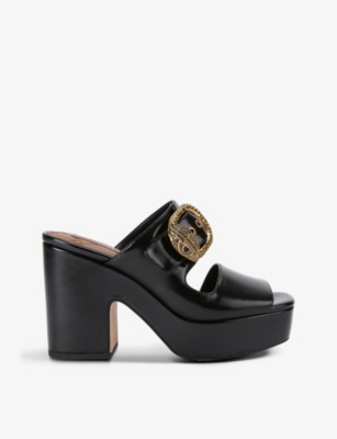 KURT GEIGER LONDON: Mayfair platform-sole leather sandals