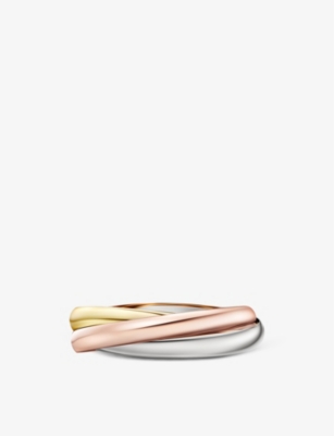 CARTIER: Trinity extra-large 18ct white, yellow and rose-gold bracelet