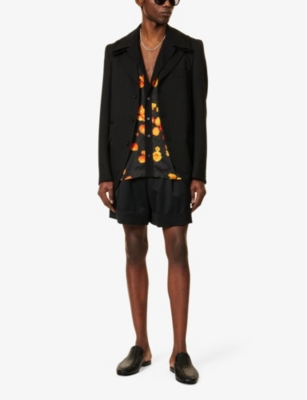 Shop Wales Bonner Highlife Graphic-print Woven Shirt In Marigold