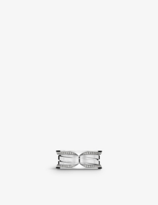 Bvlgari Womens White Gold B.zero1 18ct White-gold And 0.45ct Brilliant-cut Diamond Ring