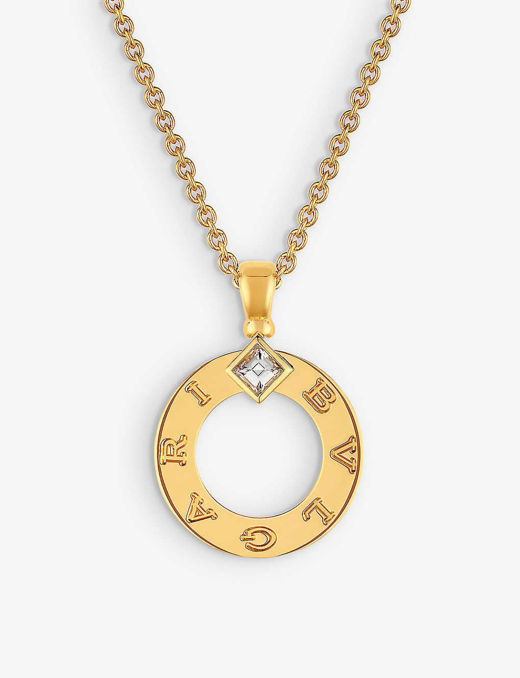 Bvlgari Womens Yellow Gold 18ct Yellow-gold And 0.09ct Brilliant-cut Diamond Pendant Necklace