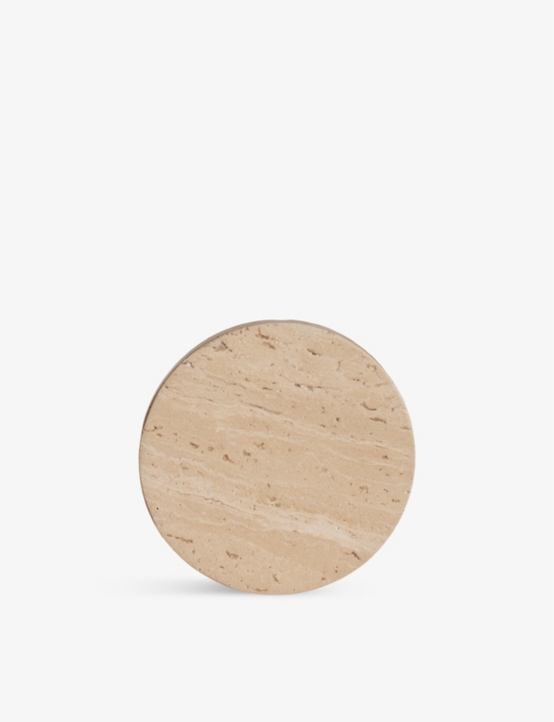 Baylis travertine coasters and holder set of four