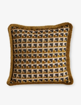 SOHO HOME: Brixham geometric-design woven cushion 50cm x 50cm