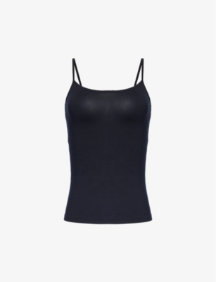 Hanro Womens Black Slim-fit Sleeveless Stretch-woven Top