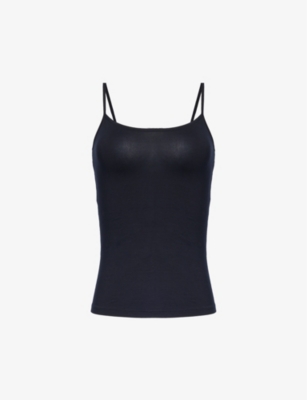 Hanro Womens Black Slim-fit Sleeveless Stretch-woven Top