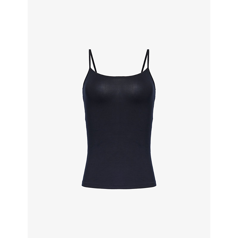 Hanro Womens Black Slim-fit Sleeveless Stretch-woven Top