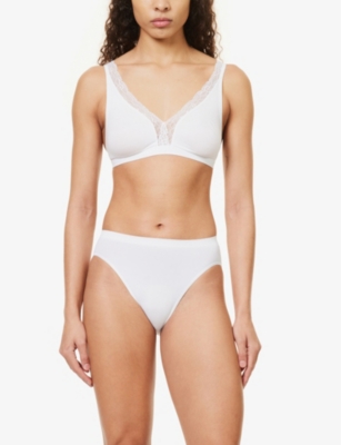 Hanro Cotton Seamless Full Brief In White