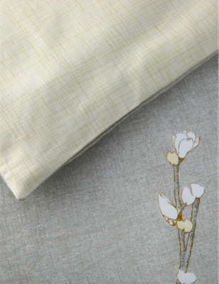 Shop Hugo Boss Boss Multicoloured Almond Flowers Floral-print Cotton Duvet Cover 140cm X 200cm