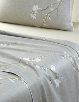 Shop Hugo Boss Boss Multicoloured Almond Flowers Floral-print Cotton Double Flat Sheet 240cm X 300cm