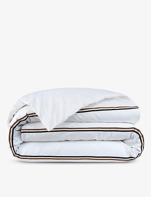 BOSS: B-linea contrast-piping cotton duvet cover