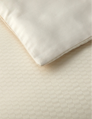Shop Hugo Boss Boss Almond Loft Almond Textured-design Single Cotton Duvet Cover 140cm X 200cm