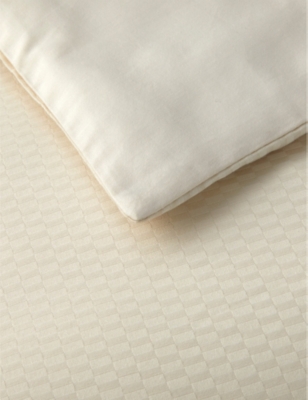 BOSS: Loft Almond textured-design single cotton duvet cover 140cm x 200cm