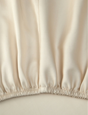 BOSS: Loft Almond textured-design single fitted sheet 90cm x 200cm