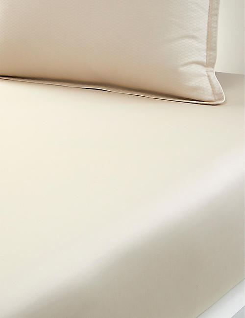 BOSS: Loft Almond textured-design single fitted sheet 90cm x 200cm