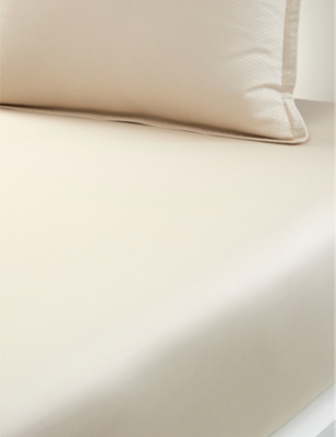 Shop Hugo Boss Boss Almond Loft Almond Textured-design Single Fitted Sheet 90cm X 200cm
