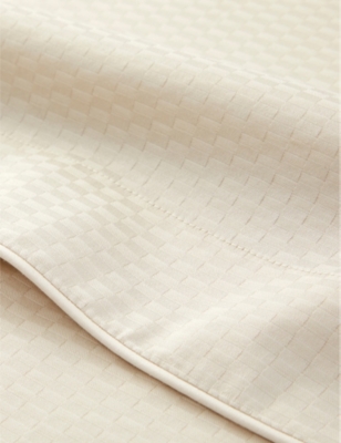 Shop Hugo Boss Boss Almond Loft Almond Textured-design Cotton Double Flat Sheet 240cm X 300cm