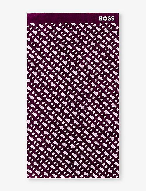 BOSS: Orchid graphic-pattern cotton beach towel 90cm x 160cm