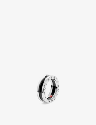 BVLGARI: Save the Children sterling silver and black ceramic one-band ring