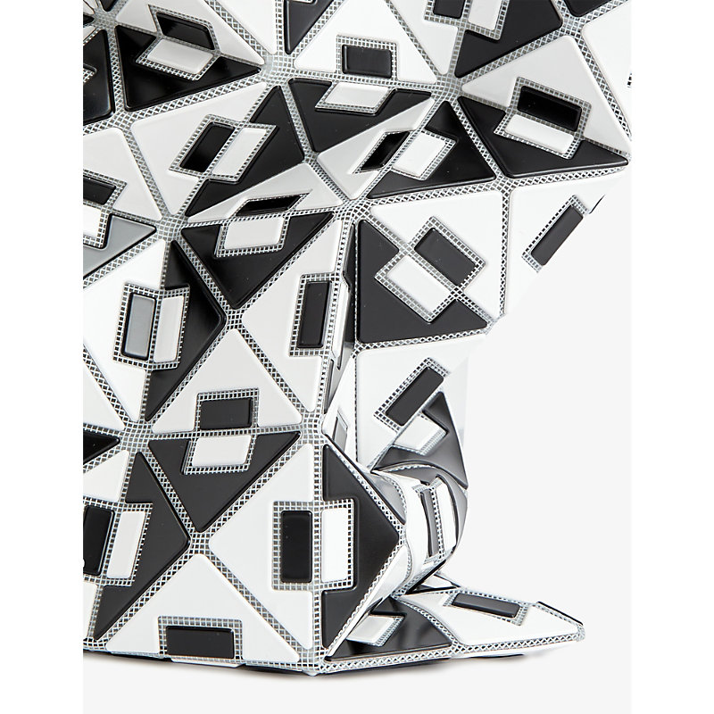 Shop Bao Bao Issey Miyake Connect Geometric-pattern Pvc Shoulder Bag In White X Black