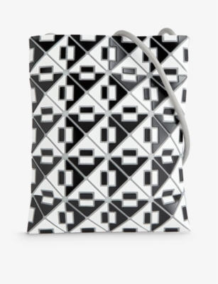 Bao Bao Issey Miyake Womens White X Black Connect Geometric-pattern Pvc Shoulder Bag