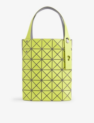 Bao Bao Issey Miyake Womens Yellow Green X Gray Duo Mini Pvc Tote Bag In Yellow Green X Gray