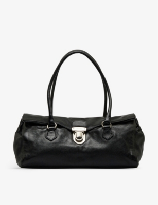 Reselfridges Womens Black Pre-loved Prada Easy Leather Shoulder Bag