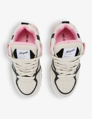 Axel Arigato Womens Beige Comb Astro Contrast-panel Leather Mid-top Trainers In Beige Comb