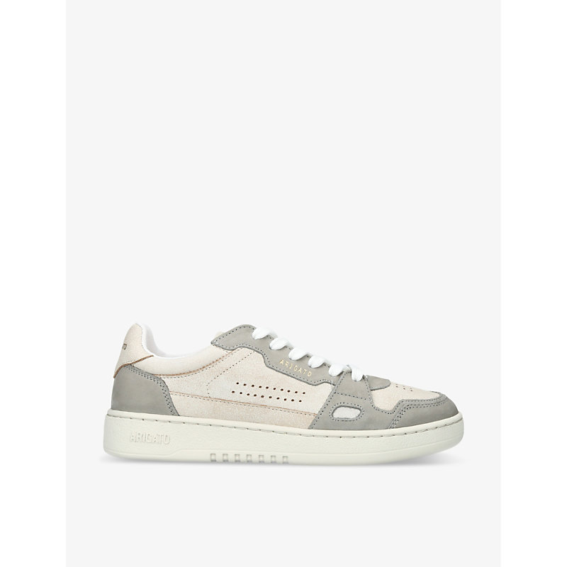 Shop Axel Arigato Women's White/oth Dice Lo Leather And Recycled-polyester Low-top Trainers
