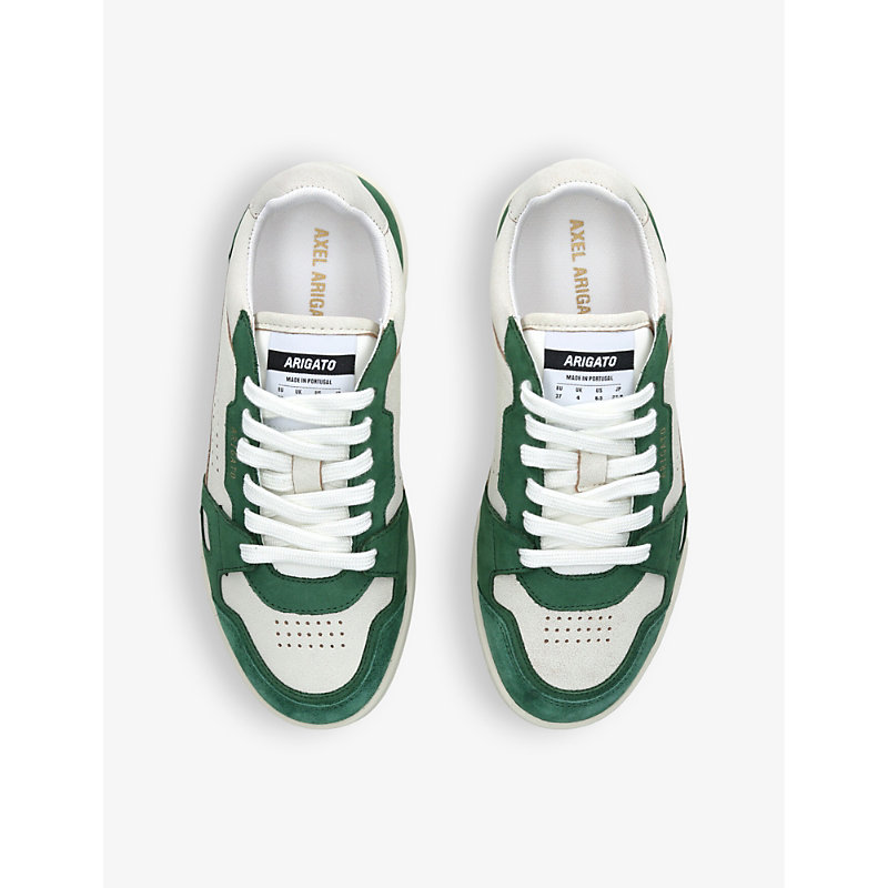 Shop Axel Arigato Dice Lo Leather And Recycled-polyester Low-top Trainers In Green Oth