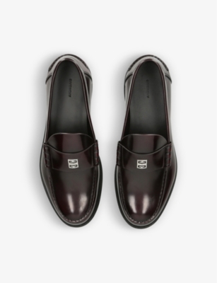 Shop Givenchy Men's Wine Mr G Panelled Leather Loafers