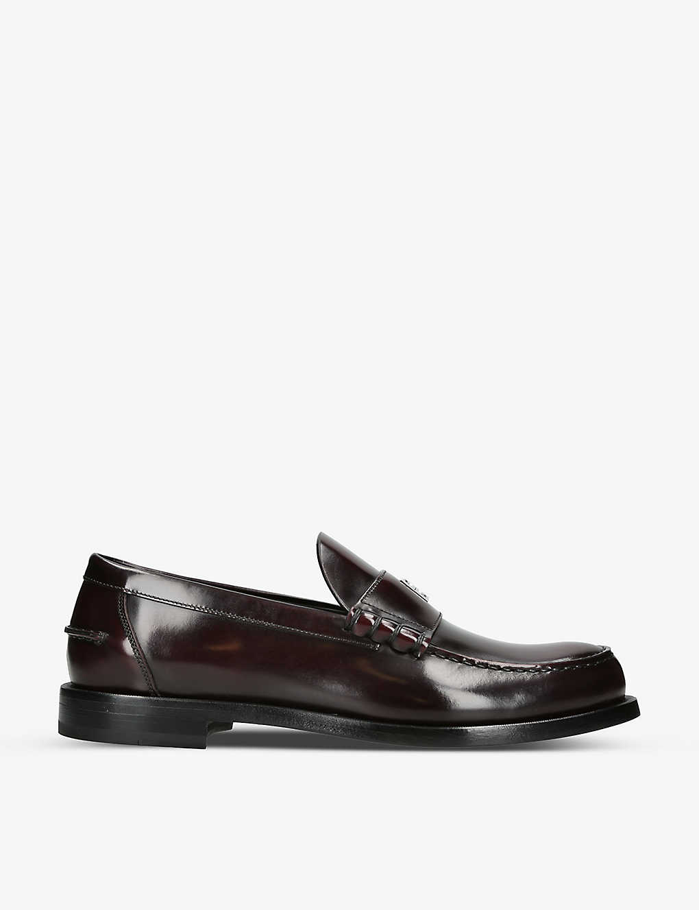 Givenchy Mens Wine Mr G Panelled Leather Loafers