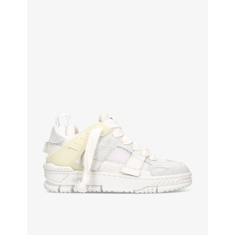 Axel Arigato Womens White Area Patchwork Leather And Recycled Polyester Mid-top Trainers