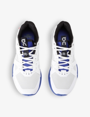 Shop On Running Boys White/vy Kids' The Roger Pro Logo-print Woven Low-top Trainers In White/navy