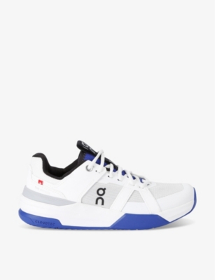 Shop On Running Boys White/vy Kids' The Roger Pro Logo-print Woven Low-top Trainers In White/navy