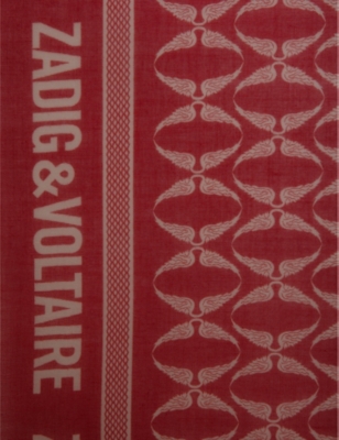 Shop Zadig & Voltaire Zadig&voltaire Women's Power Delta Graphic-print Cotton Scarf